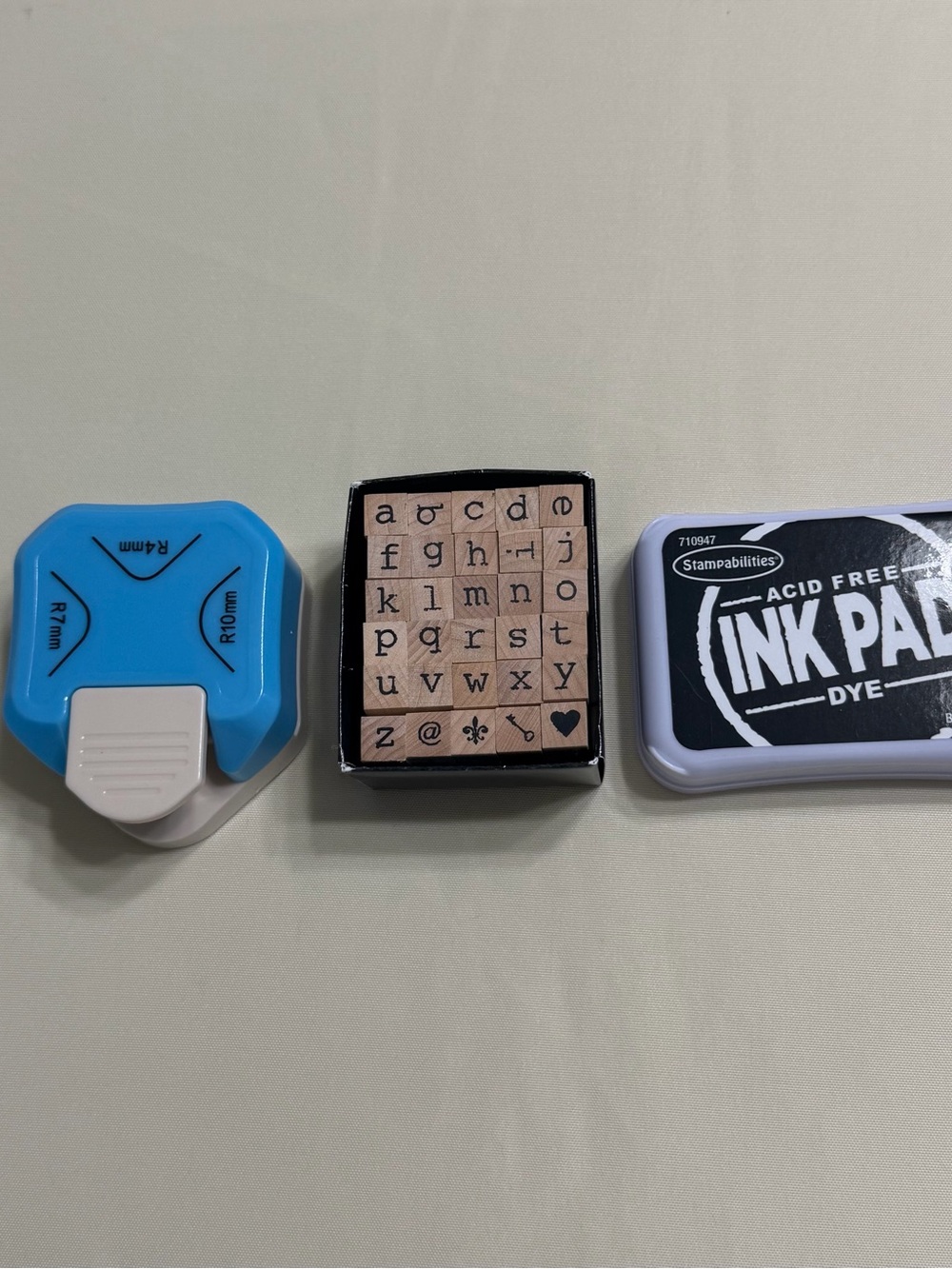 Alphabet Mini Stamp & Ink Set with Corner Rounder Puncher